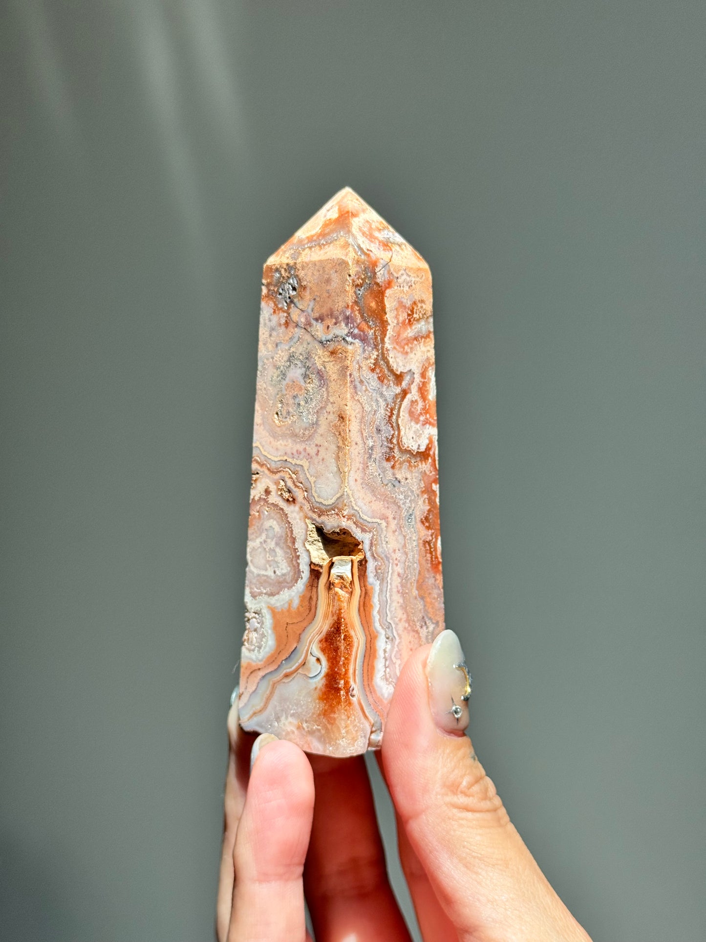 Pink Lace Agate Tower