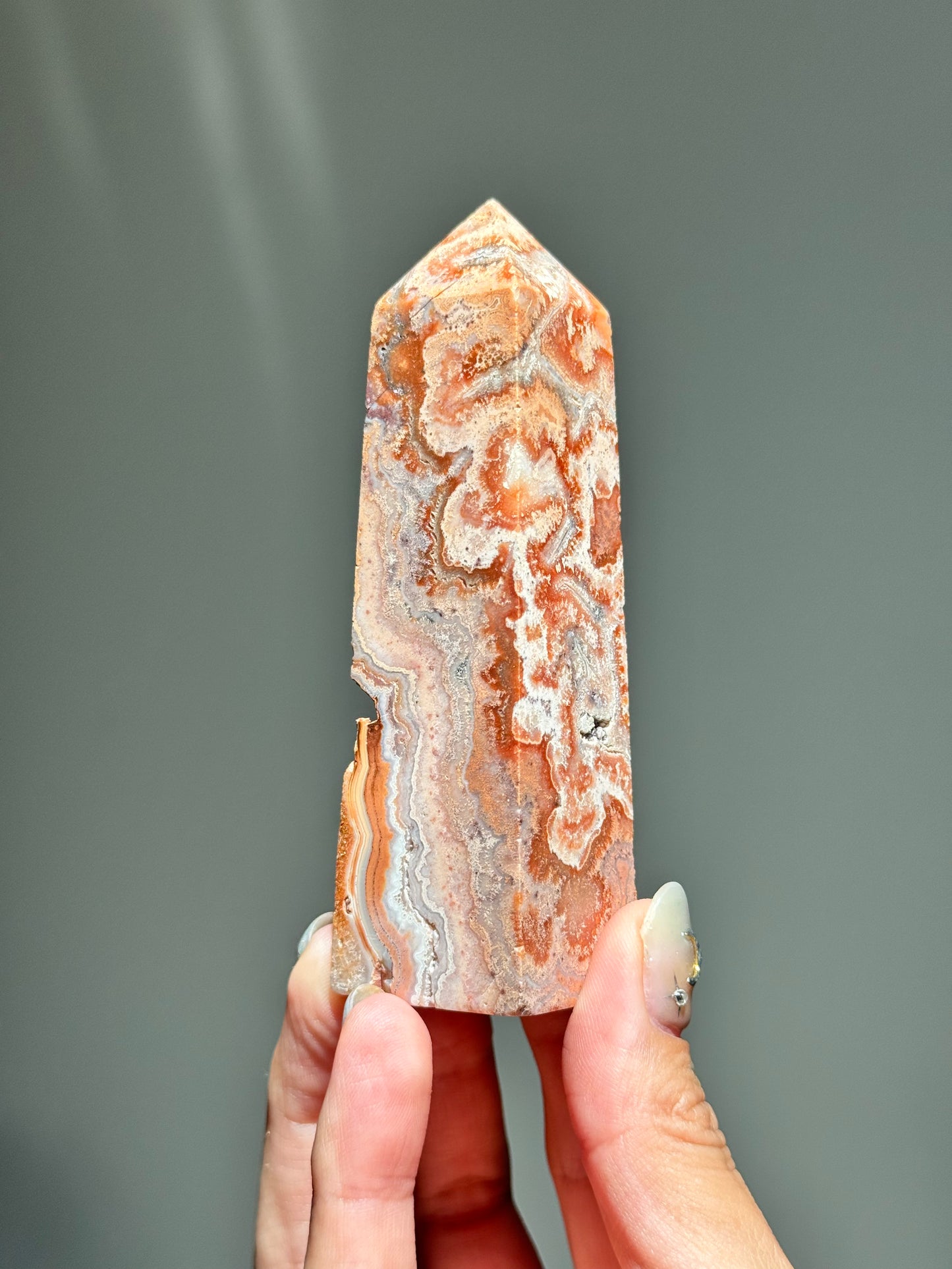 Pink Lace Agate Tower