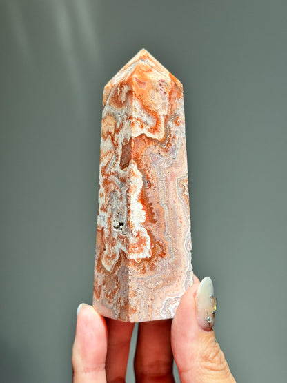 Pink Lace Agate Tower