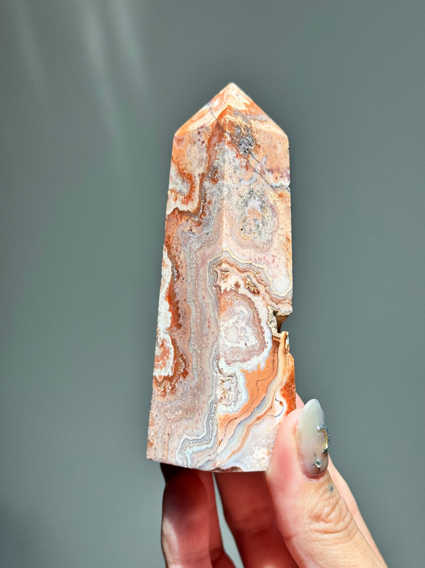 Pink Lace Agate Tower