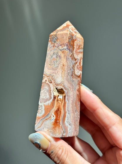 Pink Lace Agate Tower