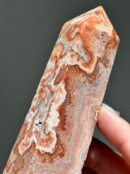 Pink Lace Agate Tower