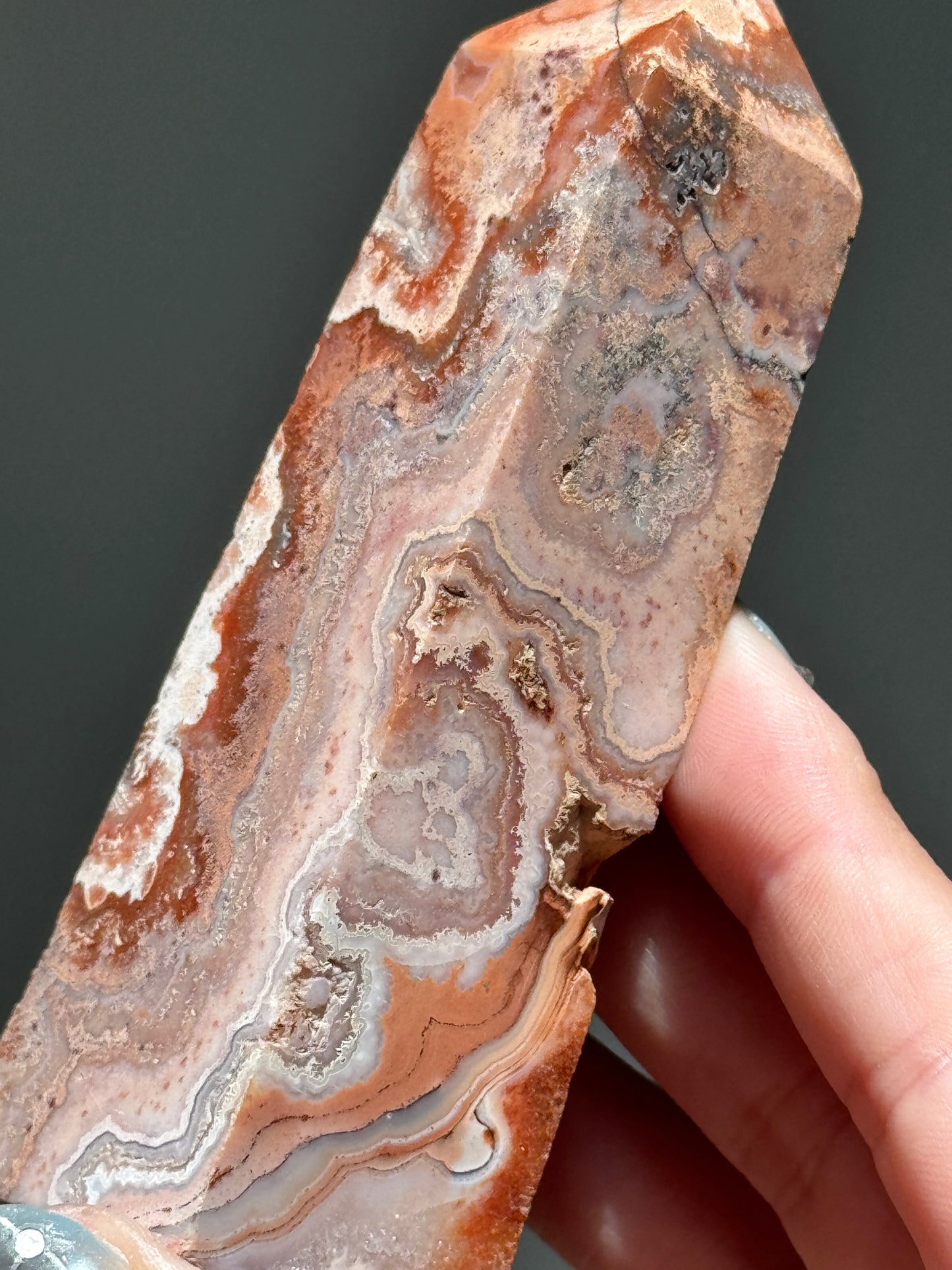 Pink Lace Agate Tower