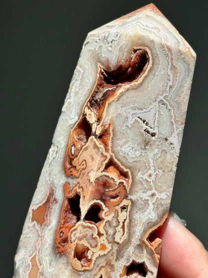 Sugar Druzy Pink Lace Agate Tower