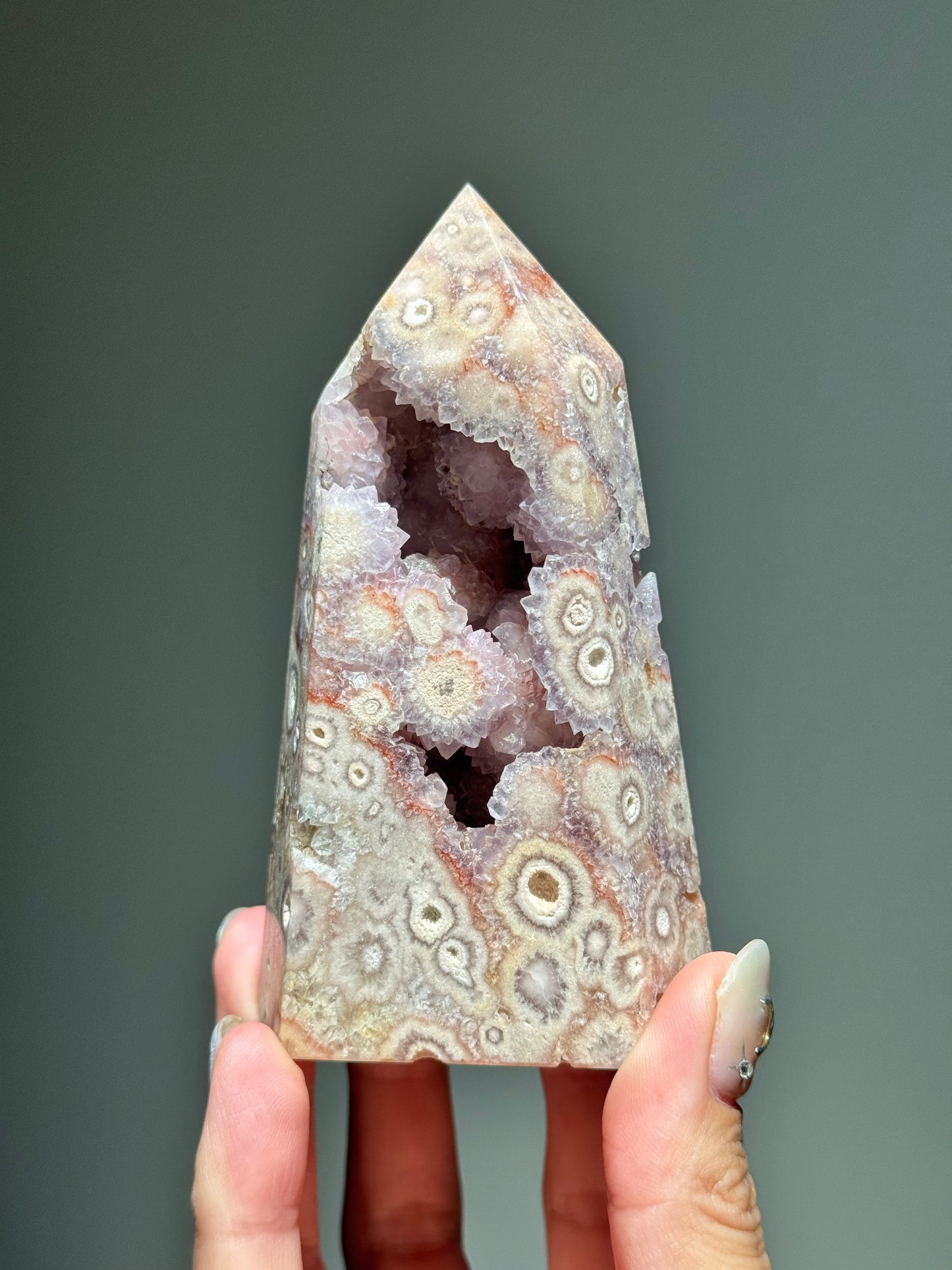 Orbicular Druzy Agate Tower