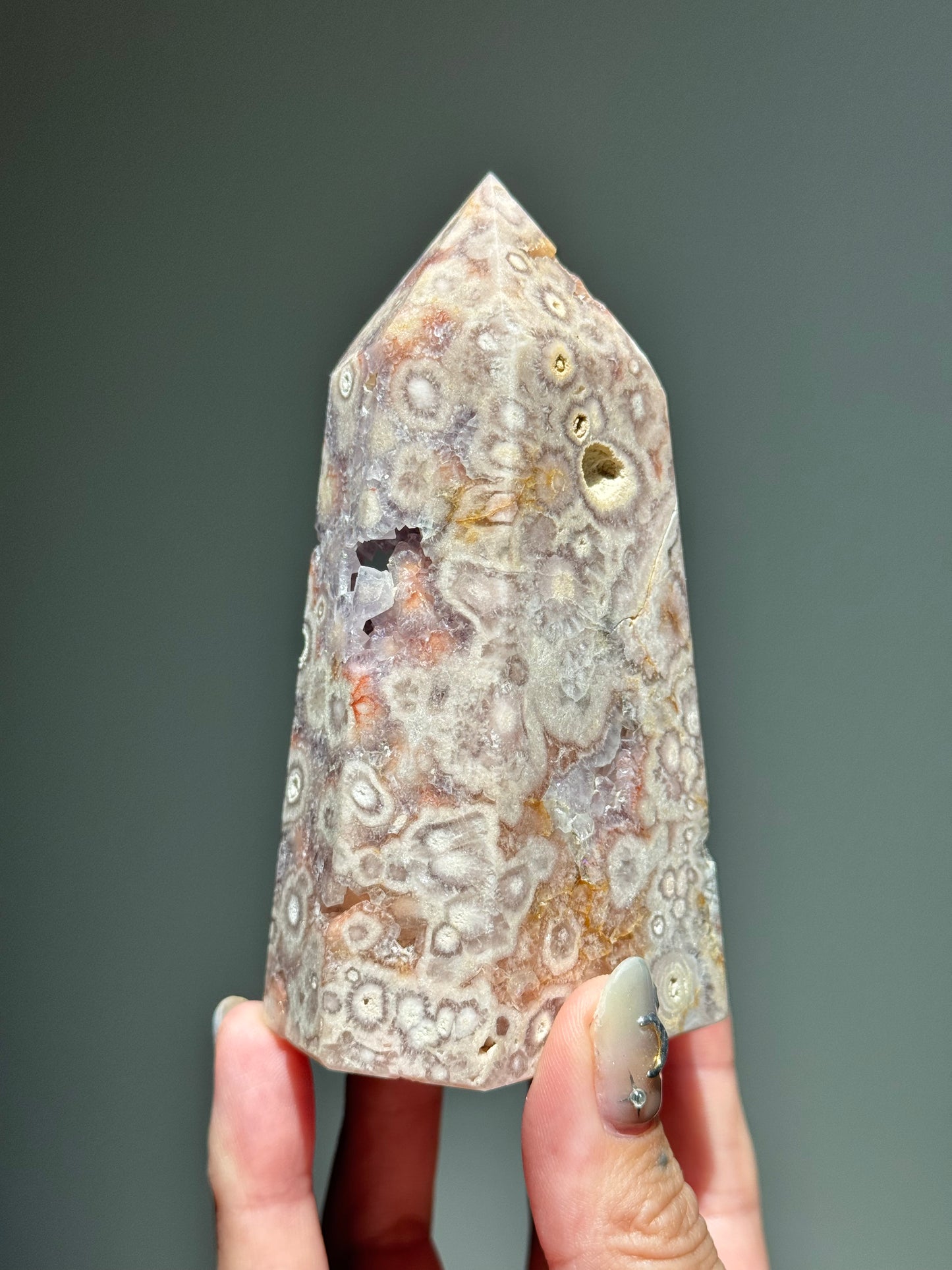 Orbicular Druzy Agate Tower
