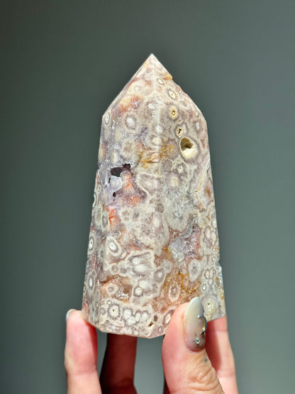 Orbicular Druzy Agate Tower