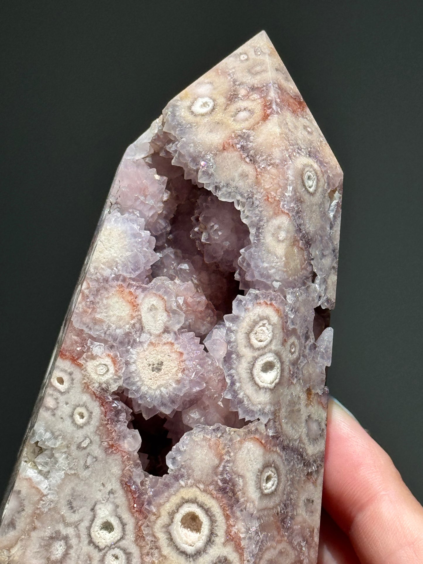 Orbicular Druzy Agate Tower