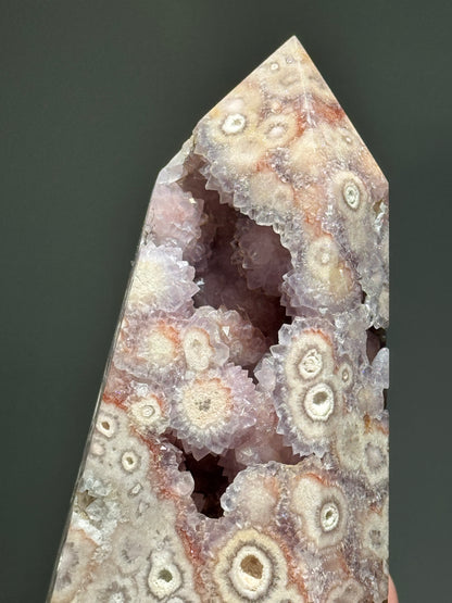 Orbicular Druzy Agate Tower