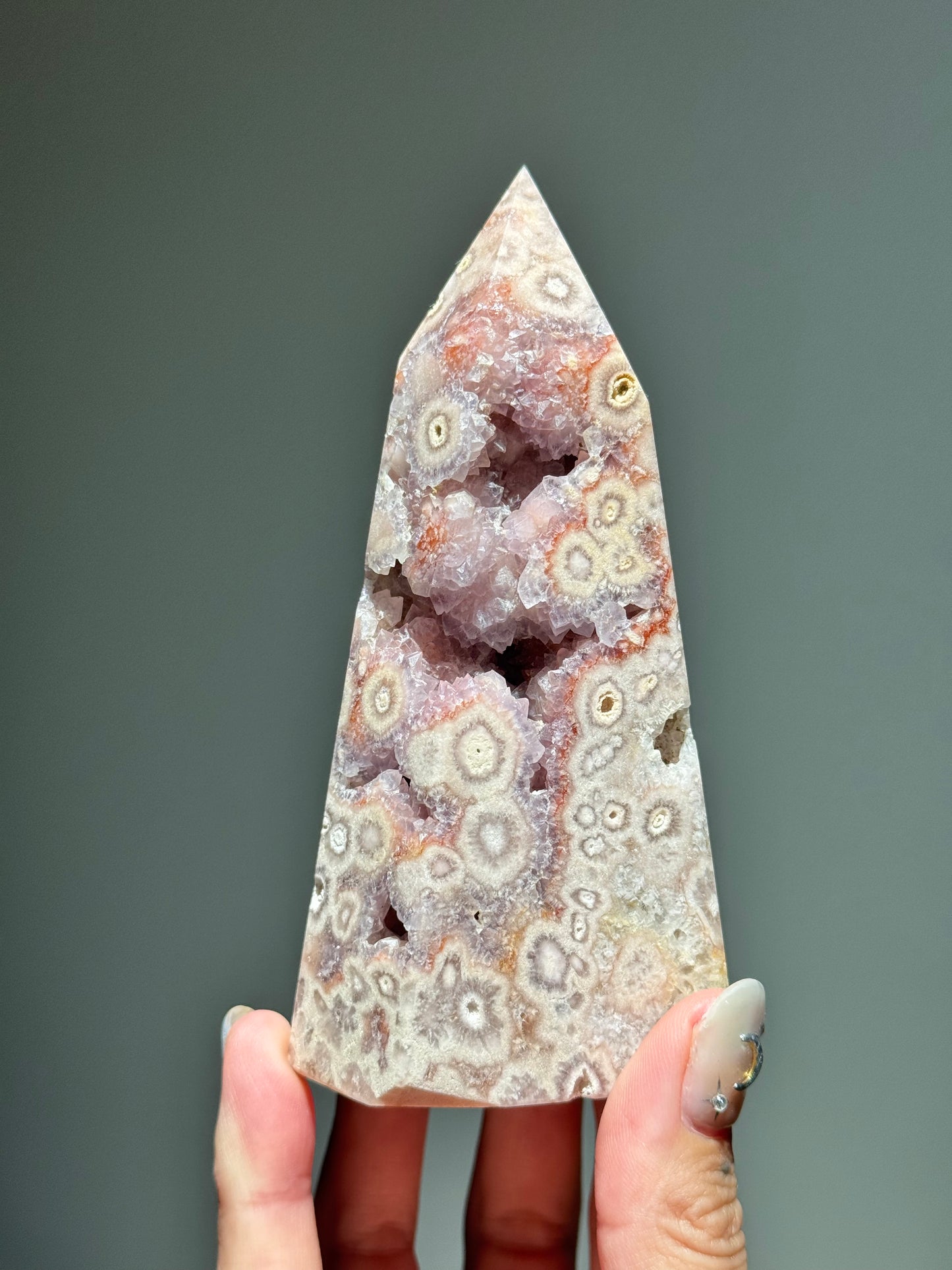 Orbicular Druzy Agate Tower