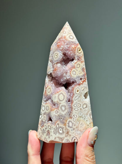 Orbicular Druzy Agate Tower
