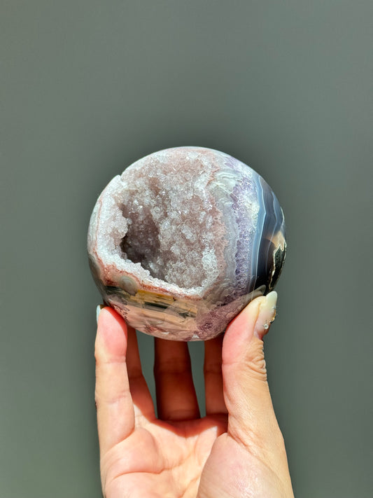 Druzy Amethyst Agate Sphere