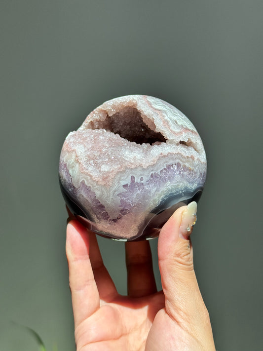 Druzy Amethyst Agate Sphere