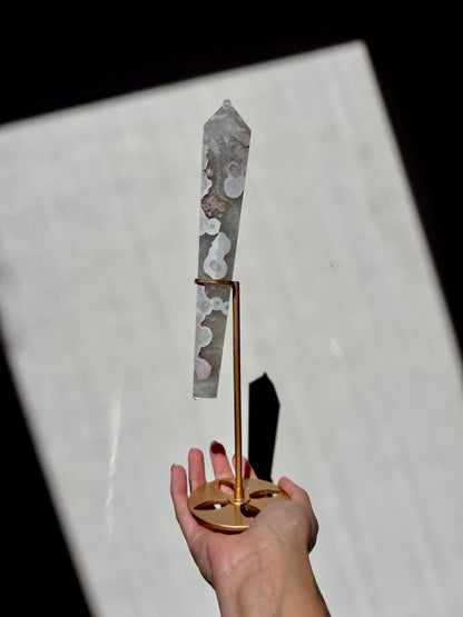 Green Flower Agate Scepter