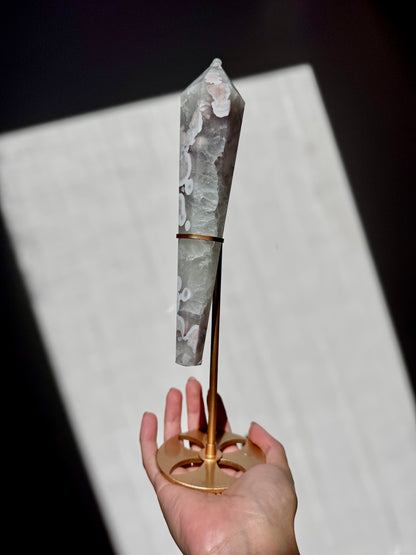 Green Flower Agate Scepter