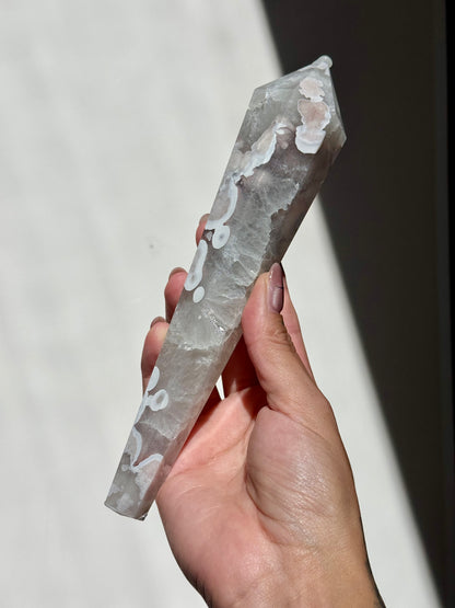 Green Flower Agate Scepter