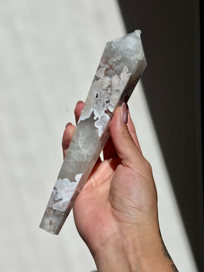 Green Flower Agate Scepter