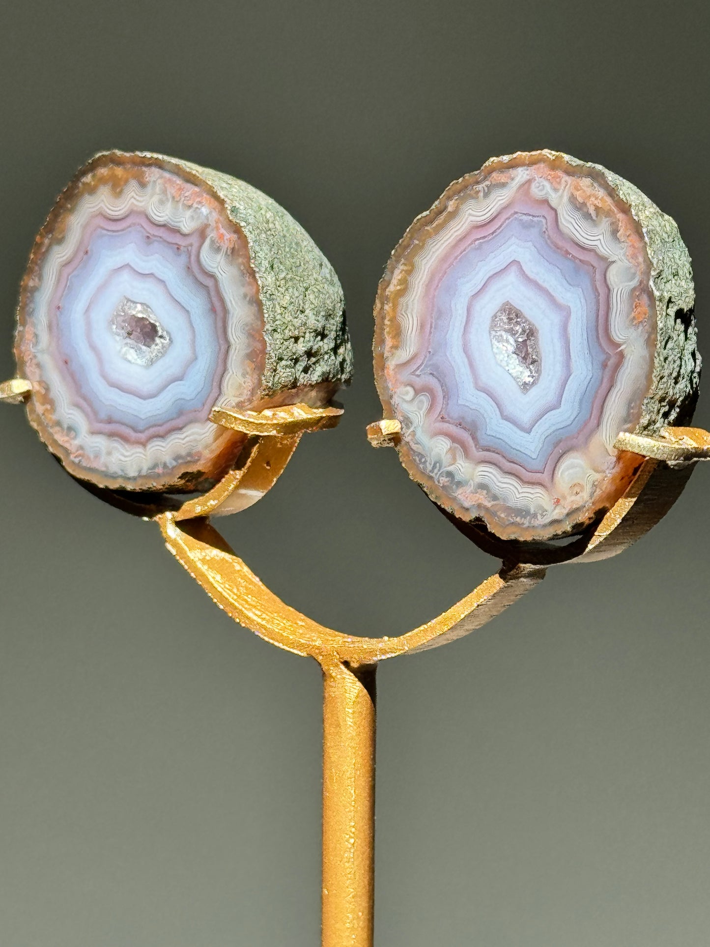 Zhanguo Agate Pairs on Stand