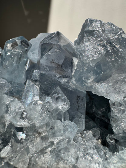 Celestite Cluster on Stand