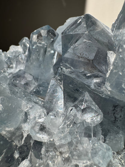 Celestite Cluster on Stand