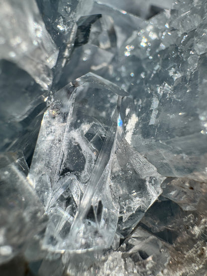 Celestite Cluster on Stand