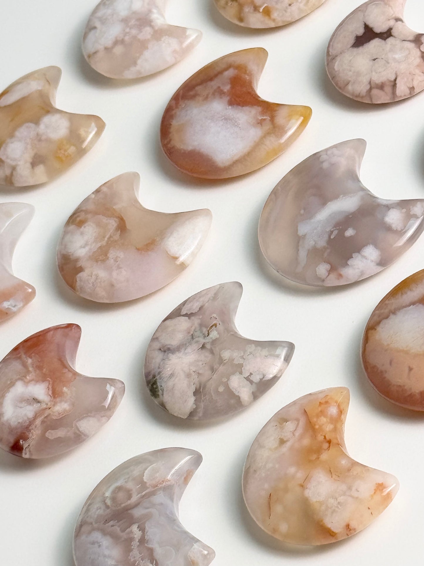 Intuitively Chosen Mini Flower Agate Moons