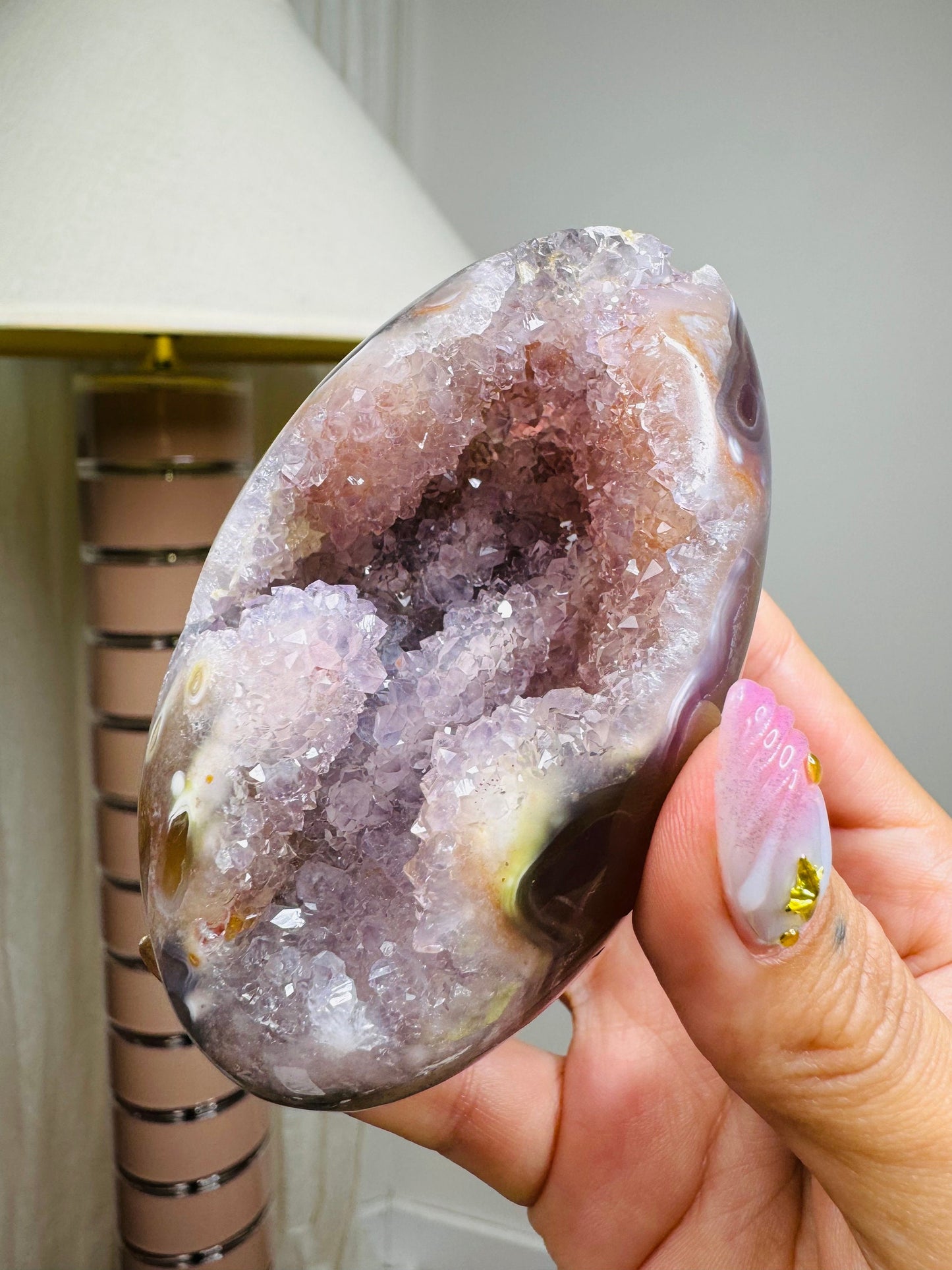 Pink Amethyst Agate Egg