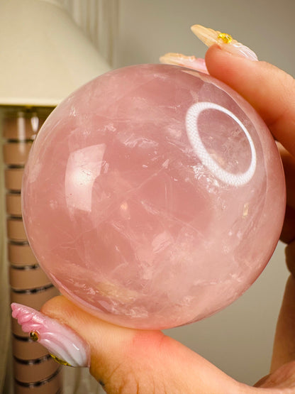 Starlight Rose Quartz Sphere