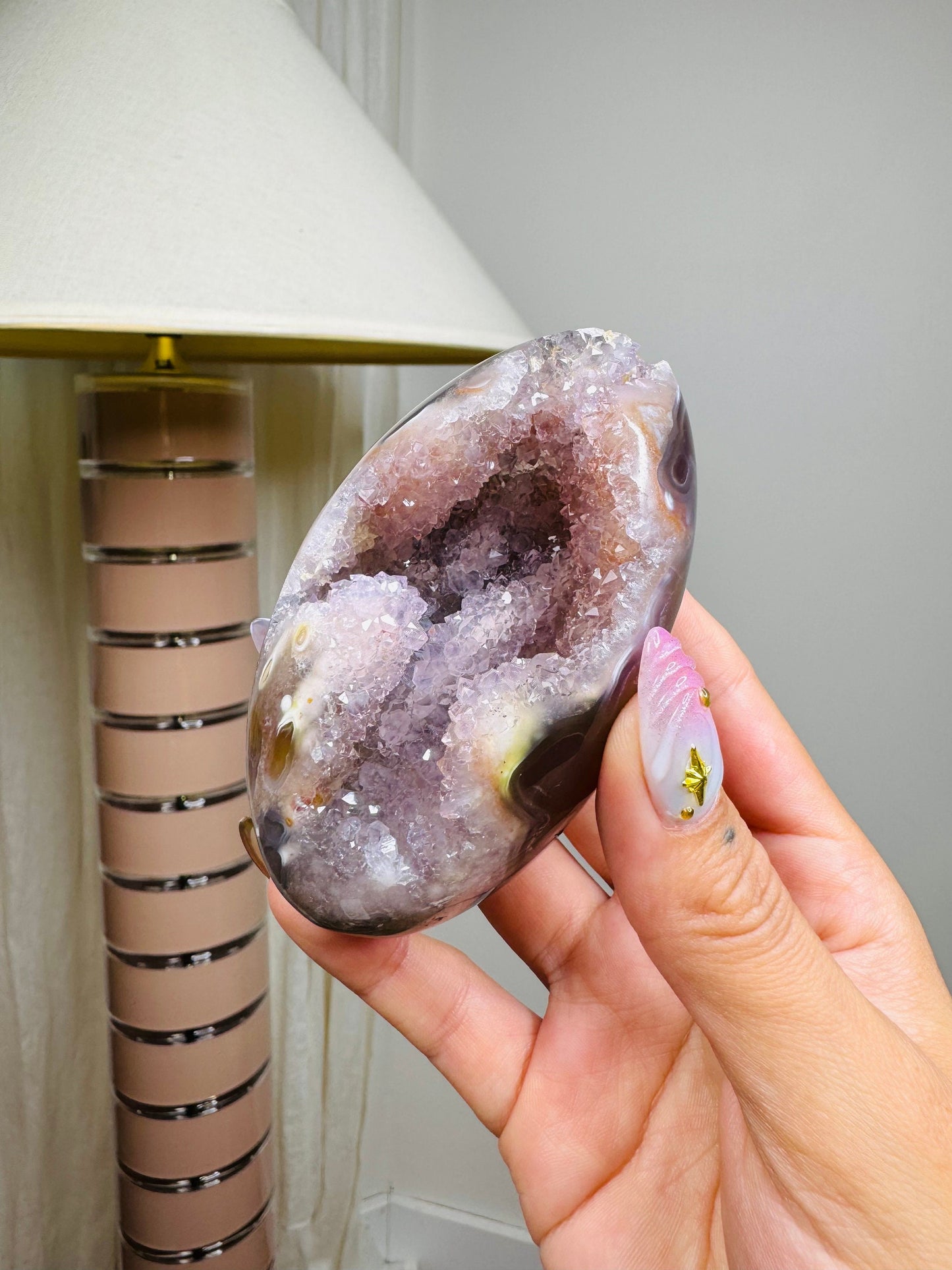 Pink Amethyst Agate Egg
