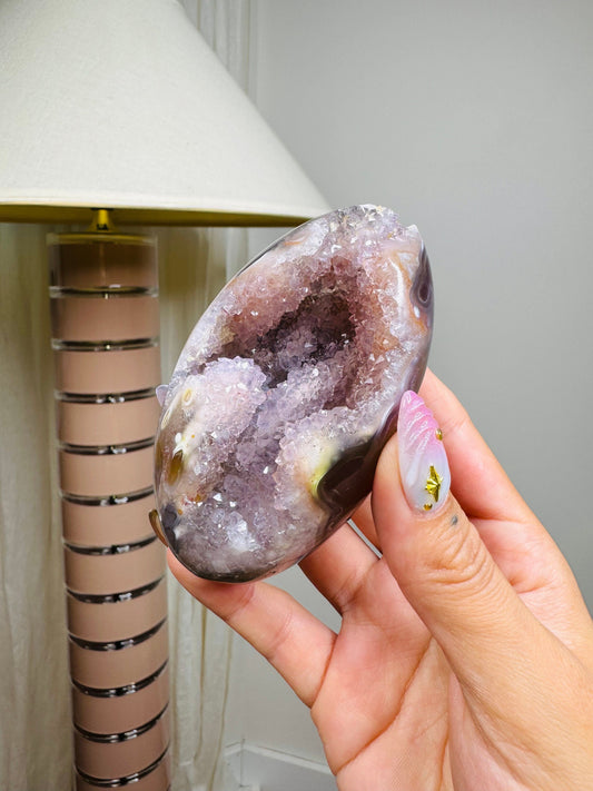 Pink Amethyst Agate Egg