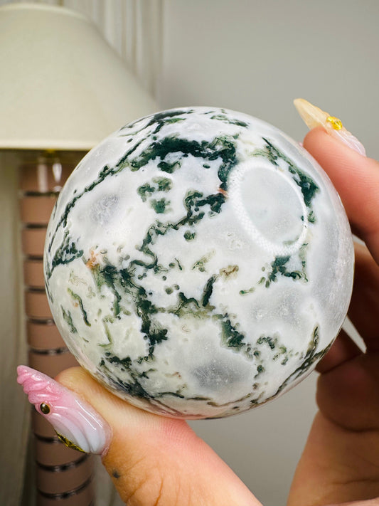 Green Moss Agate Sphere