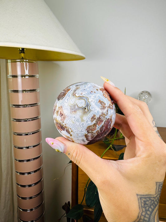 Mexican Crazy Lace Agate Sphere