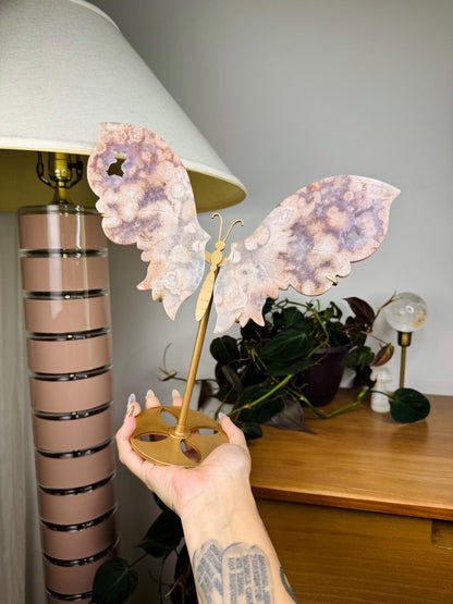 Pink Amethyst Flower Agate Butterfly