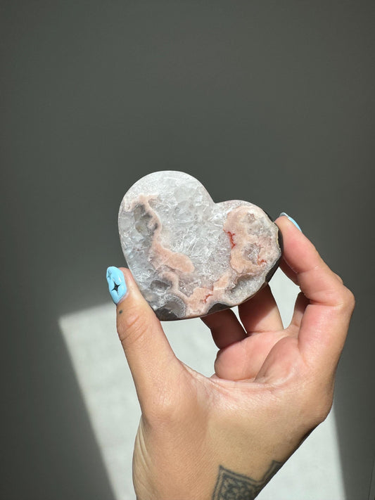 Pink Amethyst Heart Stand Included