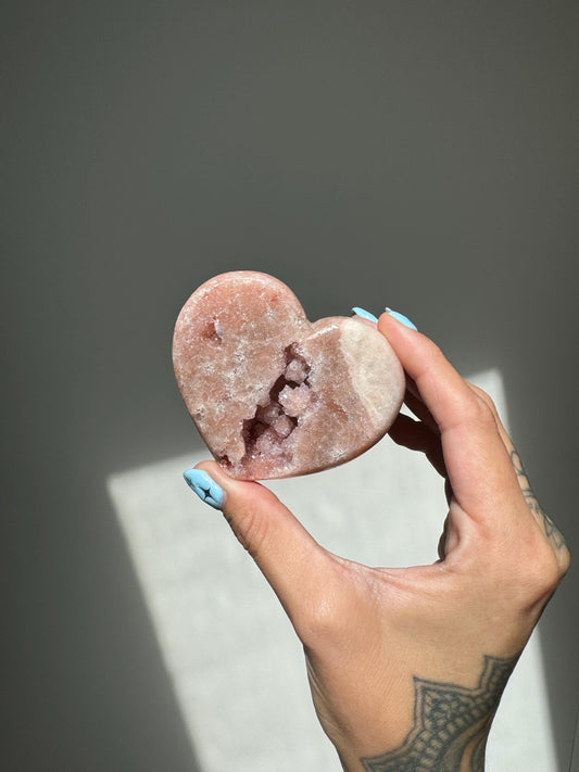 Pink Amethyst Heart Stand Included