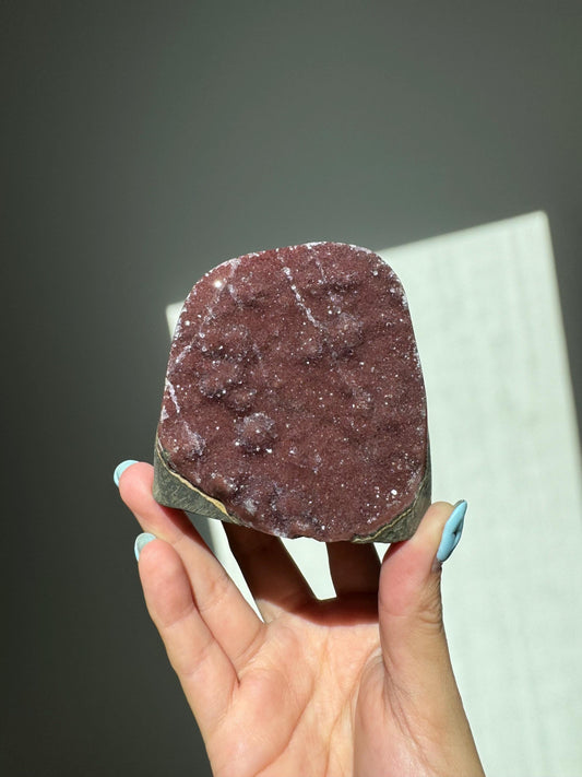 Red Rainbow Amethyst Cutbase