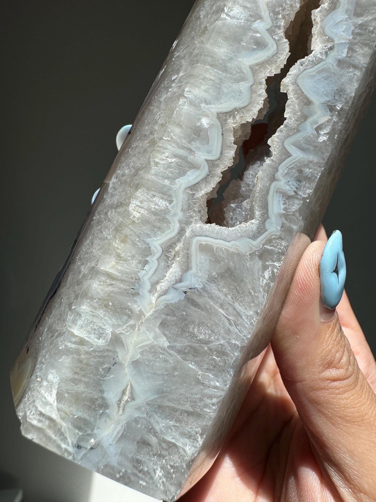 Druzy Agate Tower with Banding