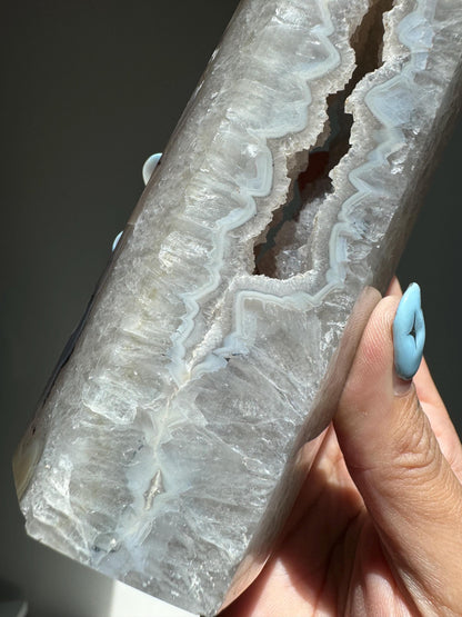 Druzy Agate Tower with Banding