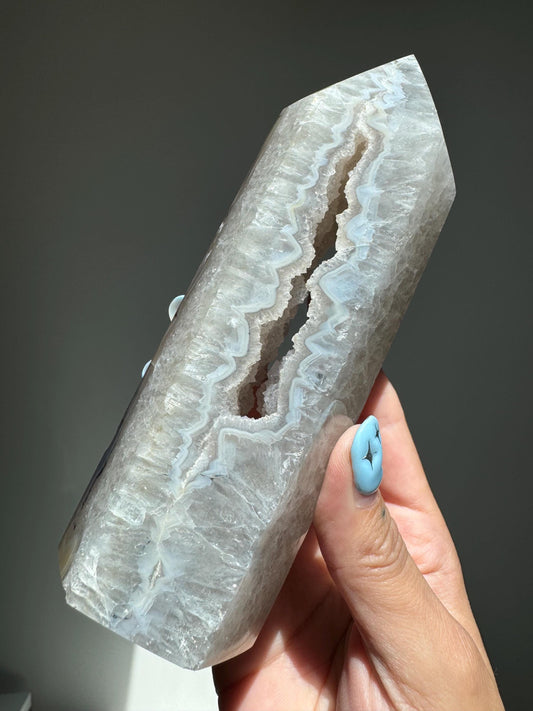 Druzy Agate Tower with Banding