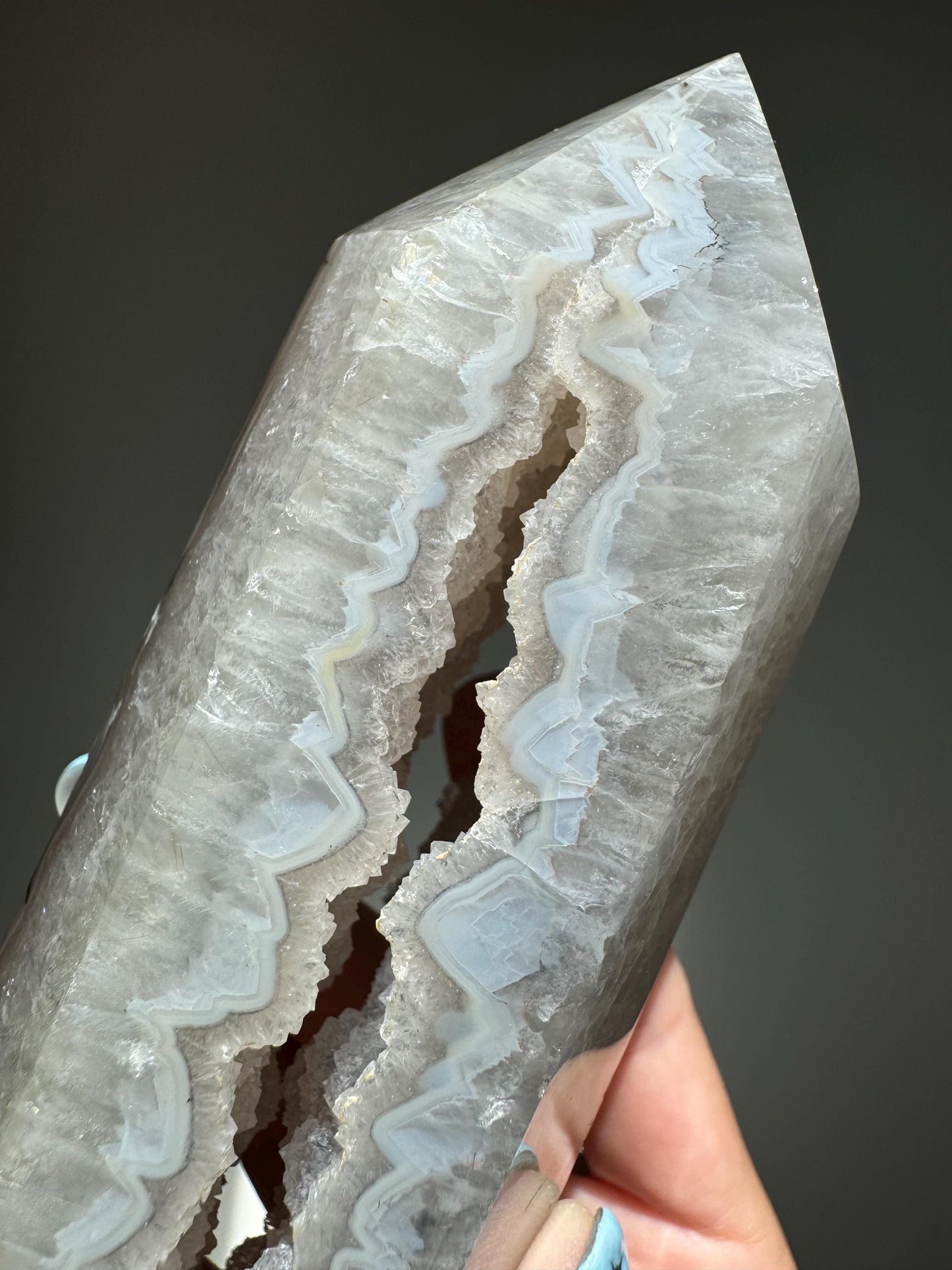 Druzy Agate Tower with Banding