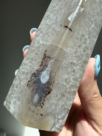 Druzy Agate Tower with Banding