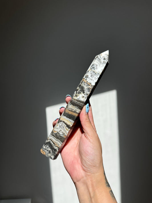 Banded Dendritic Orange Calcite Tower