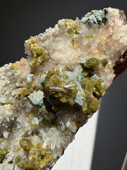 Epidote on Quartz Specimen