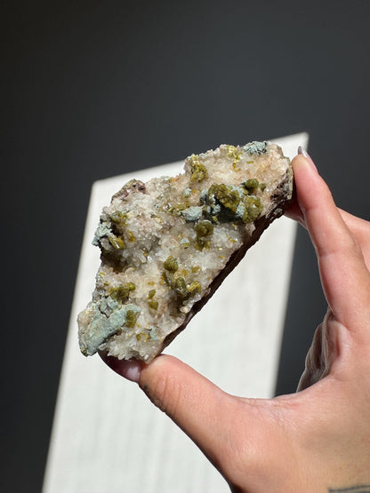 Epidote on Quartz Specimen