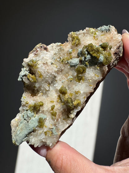 Epidote on Quartz Specimen