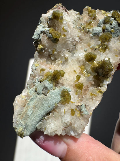 Epidote on Quartz Specimen