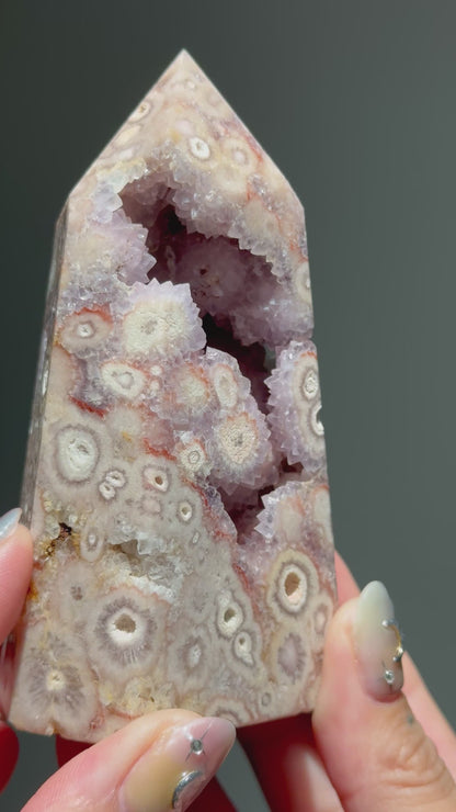 Orbicular Druzy Agate Tower