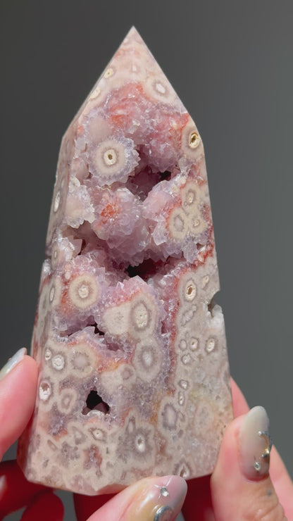 Orbicular Druzy Agate Tower
