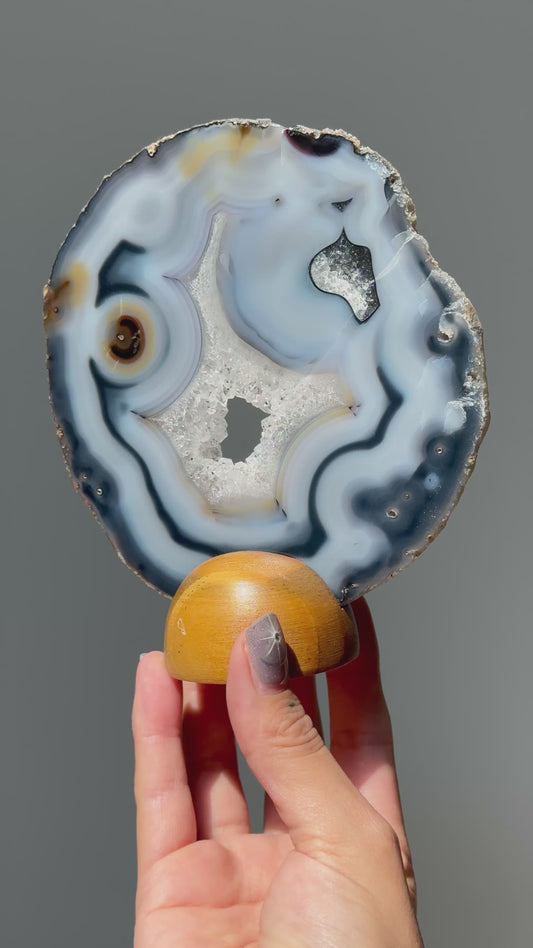 Druzy Agate Slab on Stand