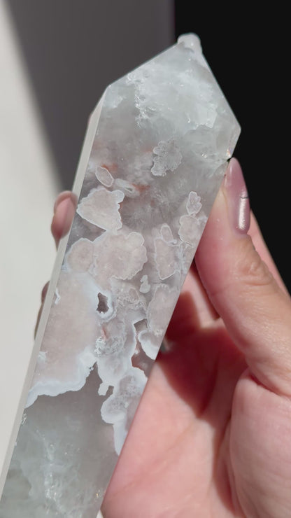 Green Flower Agate Scepter